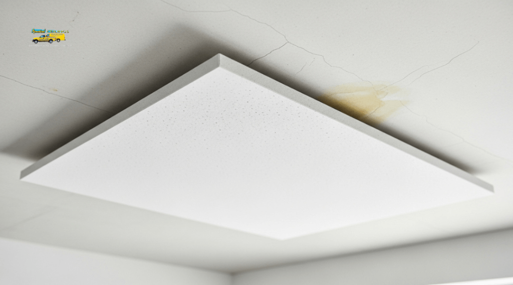 Durable acoustic ceiling panels resisting cracks, stains, and water damage in a modern home interior.