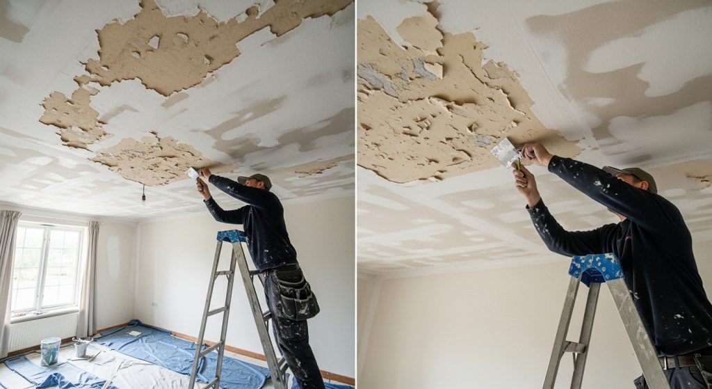 Cracking and Peeling  Ceiling  Texture Restoration Pomona